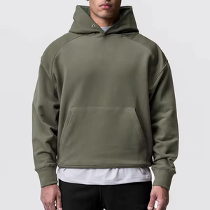 Custom Hoodies <b>Men's</b> hoodie fit boxy Heavy Weight Puff Printing Oversized Streetwear <b>Pullover</b> boxy cropped <b>Men</b> Hoodies - Product Image 2