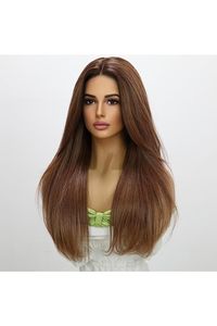360 HD Lace <b>Wig</b> with Premium Remy Indian Hair Natural Brown Color for Full Coverage - Product Image 3