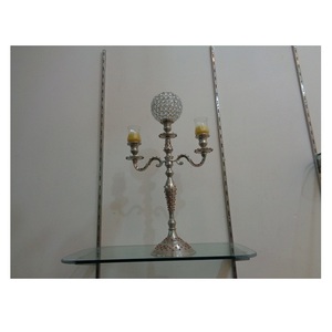 Candelabro decorativo de Metal, centro de mesa dorado completo, 3 brazos, 3 brazos - Product Image 1
