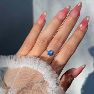NOVAMART Fine Rose Gold Plated Stainless Steel Aqua Sky Chain <b>Ring</b> with <b>Adjustable</b> <b>Size</b> Wholesale Export - Product Image 3