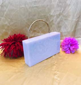 Designer Ladies Satin Lining Resin <b>Clutch</b> <b>Bag</b> Handcrafted Cost-Effective Fashion Evening <b>Bags</b> for <b>Weddings</b> Parties - Product Image 6
