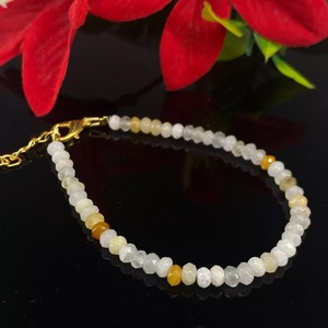 Handmade Faceted White Opal <b>Bracelet</b> Fashion <b>Beaded</b> Rondelle Gems for Women and <b>Men</b> - Product Image 1