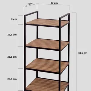 Armoire de cuisine en métal, organisateur en bois, étagère décorative polyvalente, étagères de rangement pour la maison, le bureau et l'école