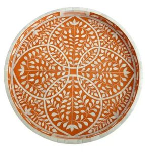 Bandeja de servicio con incrustaciones de hueso y resina artesanal de la mejor calidad para hoteles y restaurantes - Product Image 1