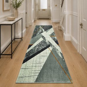 RUGS DEPOT LXDP-0138 Wholesale Charcoal Grey Minimalist Designer Digital Printed Machine Washable Chenille Area Rug Non <b>Slip</b> - Product Image 5