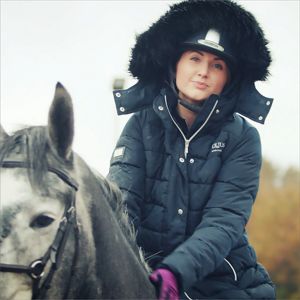 Waterproof Windproof Winter Riding Coat Long Quilted with Detachable <b>Hood</b> and Faux <b>Fur</b> Trim Embroidered Decoration - Product Image 1