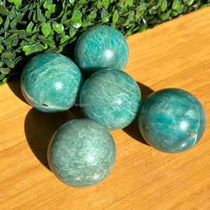 Sphère de cristal d'amazonite naturelle de qualité supérieure |   Boule de pierre de guérison Feng Shui avec taille personnalisée |   Prix d'usine en gros - Product Image 2