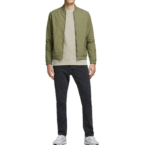 Nueva Llegada Hombres Chaquetas de invierno Casual Thin Male Windbreakers College Bomber Black Bomber Jacket para hombres con servicios OEM - Product Image 3