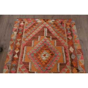 Alfombra Vintage de 3.3x10.1 pies, Alfombra Marroquí Naranja Turca - Product Image 4