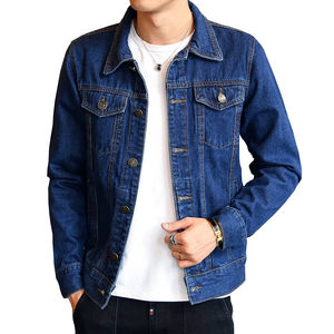 Veste en jean pour homme sur mesure, service OEM, streetwear décontracté, col classique rabattu, veste en jean en coton pour homme - Product Image 5