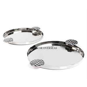 Bandeja de servicio de forma rectangular de Metal de excelente calidad con recubrimiento en polvo de Color negro con mango único de Color rojo Suministros de utensilios de cocina - Product Image 6