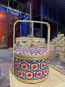 ตะกร้างานฝีมือทรงสี่เหลี่ยมทำจากไม้ไผ่สานขนมไหว้พระจันทร์สุดหรูสำหรับงานเทศกาลและงานแต่งงาน - Product Image 5