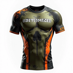 Custom MMA Rash Guard custom gear made for grapplers using soft and breathable stretch fabric <b>kimono</b> de jiu jitsu - Product Image 5