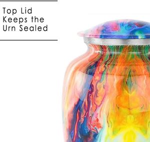 Urnes funéraires décoratives pour cendres humaines incinérées stockage de restes beau motif conception pot funéraire pour la perte d'animaux humains adultes - Product Image 2
