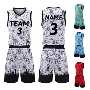 Nieuwe Volledig Gepersonaliseerde Custom Sublimatie Ontwerp Basketbal Uniformen Goedkope Sublimatie Basketbal Truien Uniform