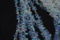Perles de pierres précieuses d'opale de feu de Welo, opale éthiopienne naturelle chatoyante, forme poire facettée, pour la fabrication de bijoux, prix de gros