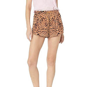 Shorts pour femmes à imprimé léopard, décontractés, taille haute, avec cordon élastique, pour la plage, sexy, pour la course et le sport - Product Image 1