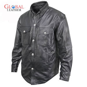 Veste en cuir décontractée pour homme de haute qualité, fermeture éclair, imperméable, col en V, vêtement d'extérieur en toile, vente chaude - Product Image 2