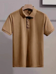 เสื้อโปโลชาย แขนสั้น ผ้าริบ ทรงลำลอง สำหรับฤดูร้อน แห้งเร็ว คอปกติดกระดุม สั่งผลิตได้ตามแบบ OEM - Product Image 1