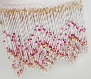 Belle frange perlée de 6 pouces : perles de rocaille, perles de cristal, garniture pour abat-jour - Product Image 3