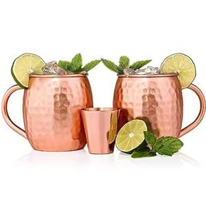 Juego de tazas de cobre de mula de Moscú moderno Diseño martillado con mango de latón Nuevo estilo Metal Tabletop Drink Ware para cerveza y agua - Product Image 5