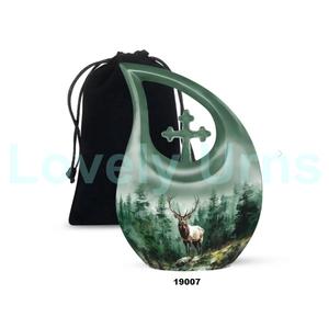 Top Best Quality Deer Large Tear Drop Cremation Urn for Human Ashes Cross Funeral Urn With Free <b>Velvet</b> <b>Bag</b> - Product Image 1