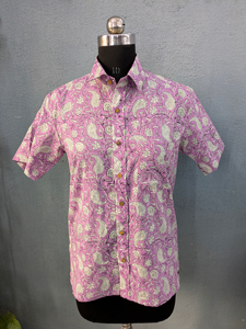 Men's Short Sleeve <b>Paisley</b> Printed Cotton Casual <b>Shirt</b> Turn-down Collar Summer Breathable Woven Cotton - Product Image 4