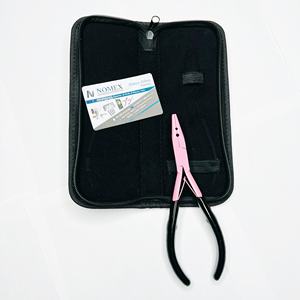 Custom Logo 2-HoleS Plier Stainless Steel Baby <b>Pink</b> Colored Hair Extension Plier with Bead Opening Feature - Product Image 4
