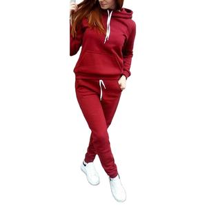 Ensemble de survêtement sportif décontracté en coton 100% écologique pour femmes, personnalisable, pour l'hiver, vente en gros - Product Image 3