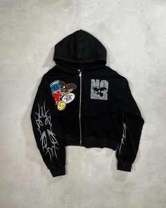 High Quality Full <b>Zip</b> <b>up</b> <b>Hoodies</b> Manufacturers French Terry Streetwear Cotton Heavyweight Oversized <b>Cropped</b> <b>Zip</b> <b>up</b> <b>Hoodies</b> - Product Image 6