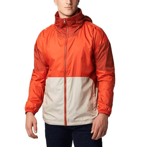 Chaqueta Impermeable Ligera con Capucha y Cuello Alto de Lona con Logotipo Frontal para Camping, Senderismo, Correr y Viajes al Aire Libre - Product Image 1