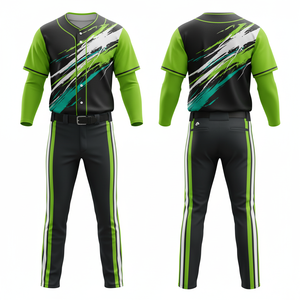 Conjunto de Uniforme de Béisbol Personalizado 2026, Sublimación, 100% Poliéster, Secado Rápido, Alta Calidad, Cuello en V, 220g, Ropa de Equipo - Product Image 2