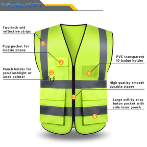 Chaleco de Seguridad de Alta Visibilidad para Invierno, Reflectante, Impermeable, de Secado Rápido, Transpirable, de Nailon/Poliéster para Trabajadores Nocturnos y Uso Industrial - Product Image 4