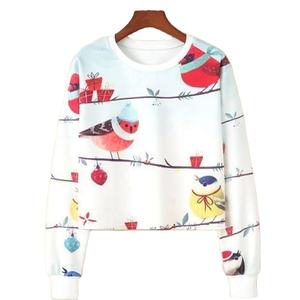 Venta caliente Tie-Dyed Printed Women's Long Sleeve Sweatshirt Pullover Crop Top Crew Neck Front Logo para Otoño Invierno Fashion - Product Image 1