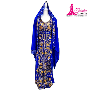 Ropa de Noche Azul Kaftan con cuentas - Product Image 1