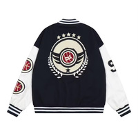 Cowboys Varsity Jacke Herren-Stil Letterman Jacke Marineblau & Weiß Football Fan Bomberjacke Wolle & Echt- & Kunstleder Ärmel