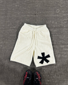 Venta caliente cómodos pantalones cortos de mohair aspecto informal cintura elástica material de punto esponjoso para trajes de verano o de interior - Product Image 3