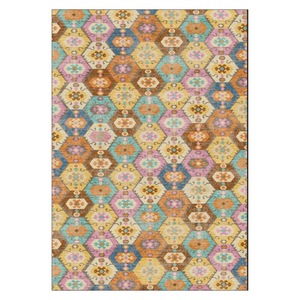 พรมเชนิลล์ลายเมดัลเลียนแบบดั้งเดิมสีเบจน้ำตาล รุ่น LXDP-0221 จาก RUGS DEPOT สำหรับขายส่ง พิมพ์ลายดิจิทัล ซักเครื่องได้ ไม่ลื่น - Product Image 1
