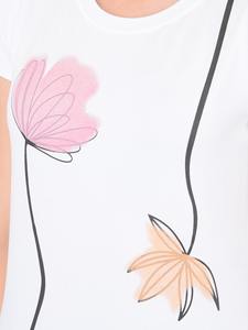 T-shirt à manches courtes pour femme élégante Toile blanche de qualité supérieure ODM Été Imprimé Col rond - Product Image 3