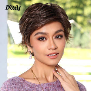 วิกผมสั้นสังเคราะห์ Kinsley-DWY สีน้ำตาลอ่อน แบบมีเชือกผูกด้านหน้า แสกได้ตามต้องการ วิกผมสังเคราะห์สีน้ำตาล - Product Image 6