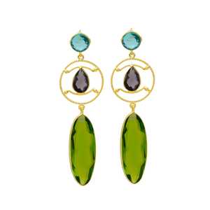 Nueva llegada peridoto hidro y amatista hidro pendiente colgante de piedras preciosas - Product Image 1