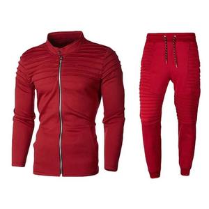 Red Unisex Adult Summer Sportswear <b>Tracksuit</b> Customized New Design Best Style Item Water Resistant Lightweight <b>Polyester</b>/Cotton - Product Image 1
