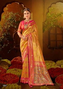 Authentique Collection de mariée indienne tissée à la main-Paithani Sarees Style moderne Séchage rapide Réversible Sans rides Diwali pour femmes - Product Image 2