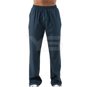 Pantalón deportivo de algodón de estilo informal para hombre, cintura media, cierre elástico, Parte delantera plana, teñido liso, servicio OEM disponible - Product Image 2