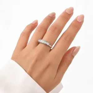 Bague de princesse royale en acier inoxydable plaqué or 18 carats, bijoux de mode géométriques - Product Image 5