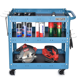 Carro de herramientas de 3 niveles, caja de herramientas con rodillos, armario de almacenamiento rodante, armario de herramientas de garaje, revestimiento en polvo con ruedas, compatible con OEM - Product Image 1