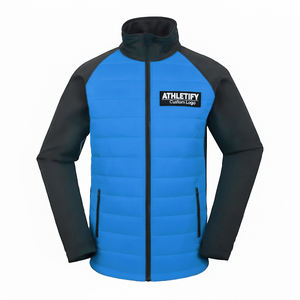 Veste à bulles en polyester pour homme, fermeture éclair intégrale, légère, respirante et durable, coupe-vent pour la randonnée et les voyages. - Product Image 1