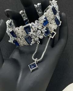 Diseñe sus propios conjuntos de brazaletes Moda de lujo Ropa nupcial Conjunto de joyería artificial Señoras Chapado en oro de lujo - Product Image 5