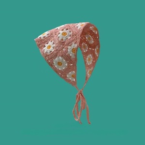 Fascia <span class=keywords><strong>per</strong></span> capelli floreale all'uncinetto, foulard da donna, sciarpa <span class=keywords><strong>per</strong></span> capelli con margherite, fascia vintage <span class=keywords><strong>per</strong></span> ragazze - Product Image 3