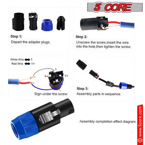 Adaptateur Speakon 5 broches de haute qualité, connecteur audio mâle pour haut-parleur - Product Image 5
